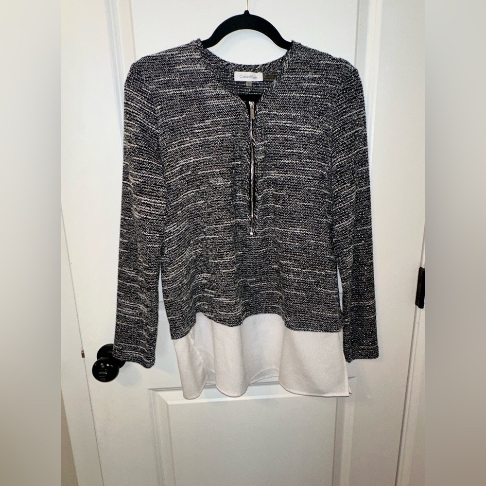 Calvin Klein Grey Knit Blouse - Picture 6 of 10